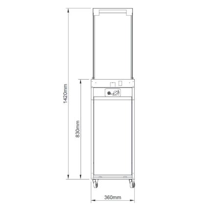 Brilagi - Ulkokäyttöinen kaasutakka FLARO GAS 142x36 cm 8kW 1xAAA antrasiitti + suojahuppu