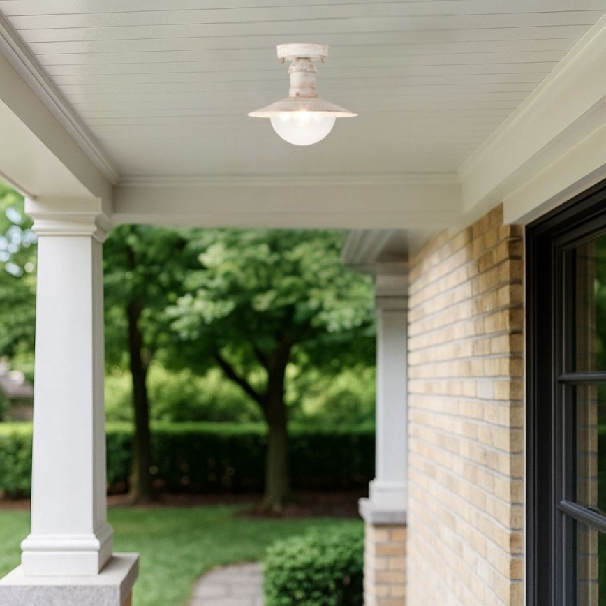 Brilagi - Ulkokattoon asennettava valaisin MOLDE 1xE27/60W IP44 valkoinen/patinoitu