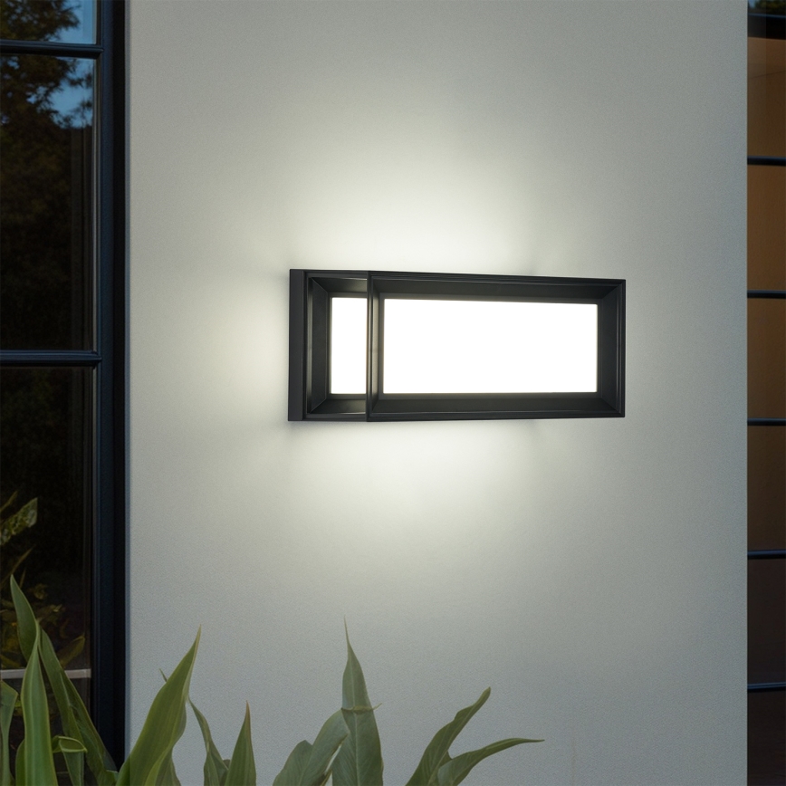 Brilagi - LED-ulkoseinävalaisin liiketunnistimella PARKER LED/12W/230V musta IP44