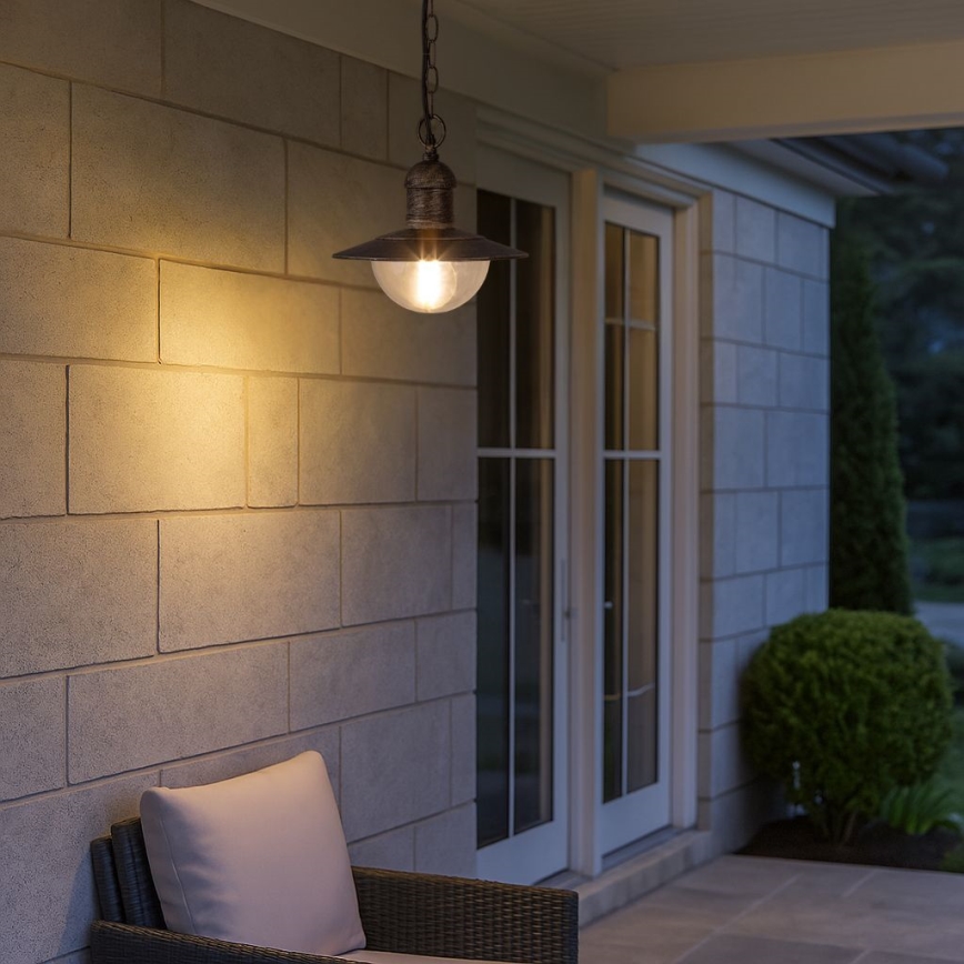 Brilagi - Ulkokäyttöinen riippuvalaisin MOLDE 1xE27/60W IP44 pronssi/patina