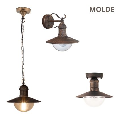 Brilagi - Ulkokäyttöinen riippuvalaisin MOLDE 1xE27/60W IP44 pronssi/patina