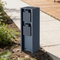 Brilagi - Ulkokäyttöön tarkoitettu pilaripistorasia PILLAR 2x SCHUKO 230 V IP44, antrasiitti