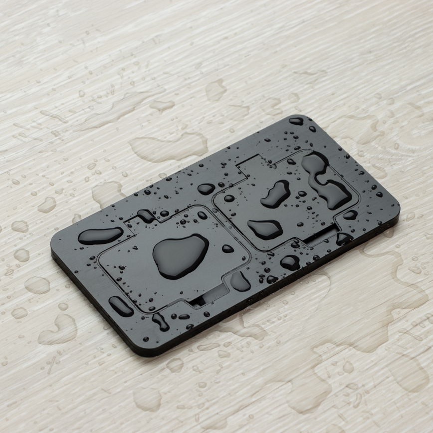 Brilagi – ulkokäyttöön upotettava lattiaan asennettava kaksoispistorasia IP55, musta, suorakulmainen