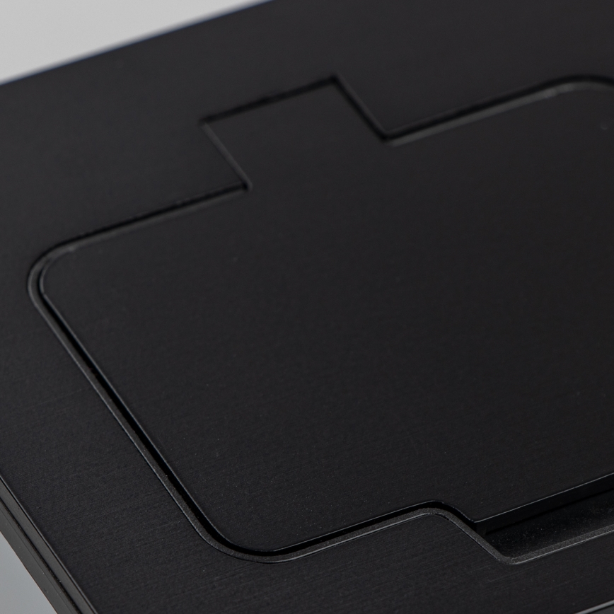 Brilagi – ulkokäyttöön upotettava lattiaan asennettava kaksoispistorasia IP55, musta, suorakulmainen