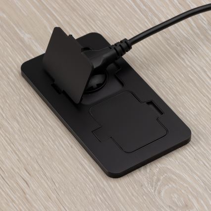 Brilagi – ulkokäyttöön upotettava lattiaan asennettava kaksoispistorasia IP55, musta, suorakulmainen