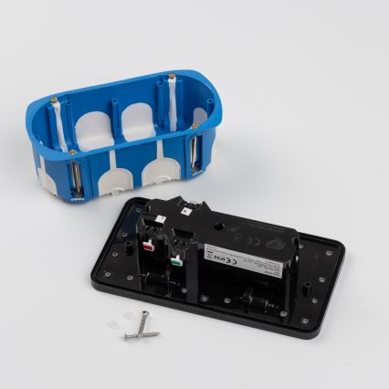 Brilagi – ulkokäyttöön upotettava lattiaan asennettava kaksoispistorasia IP55, musta, suorakulmainen