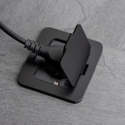 Brilagi – ulkokäyttöön upotettava lattiapistorasia IP55, musta, suorakulmainen
