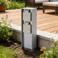 Brilagi - Ulkopilaripistorasia PILLAR 2Z SCHUKO 230 V IP44 hopea