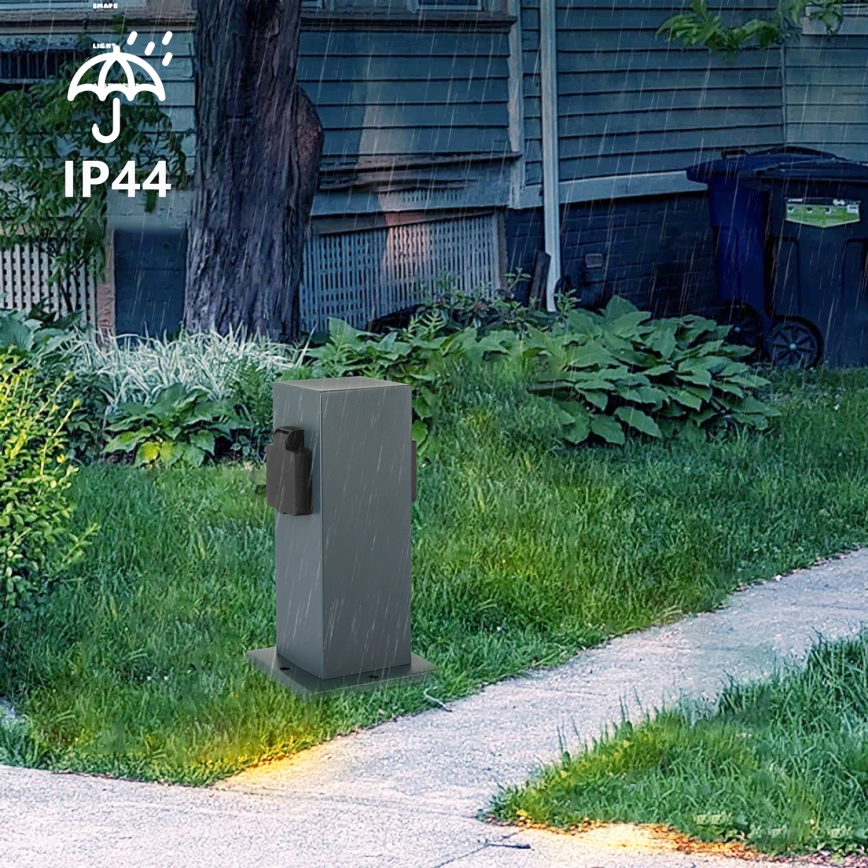 Brilagi - Ulkokäyttöön tarkoitettu pilaripistorasia PILLAR 1Z SCHUKO 230V IP44 antrasiitti