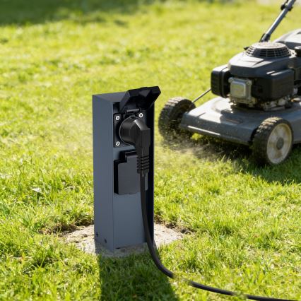 BRILAGI - Ulkopistorasiapylväs PILLAR 2Z SCHUKO 230V IP44 antrasiitti