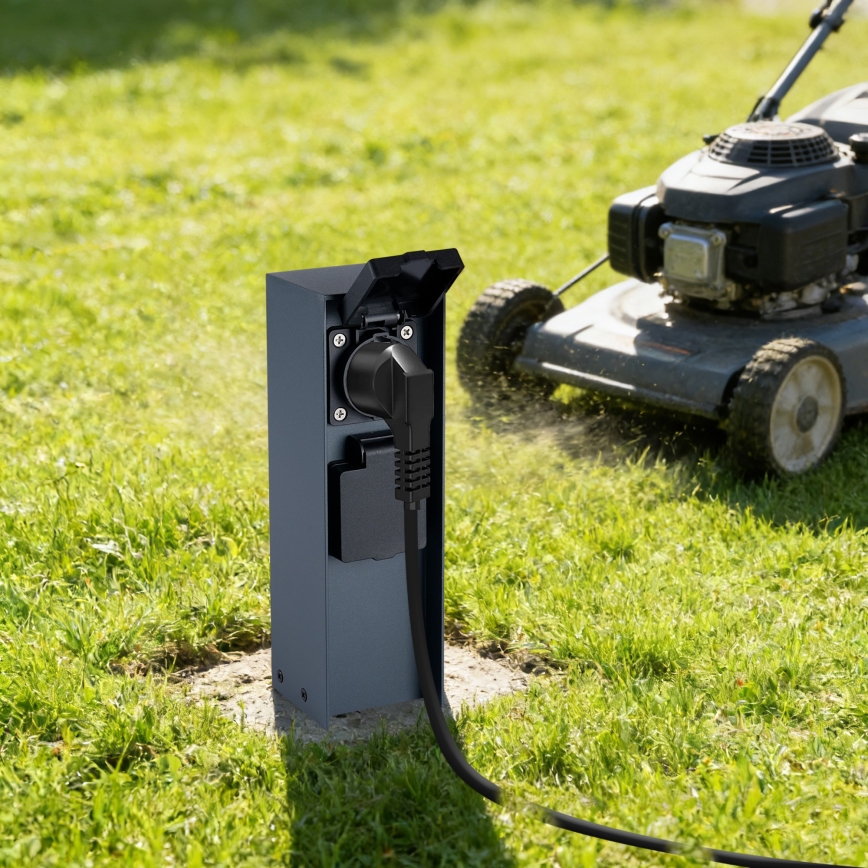 BRILAGI - Ulkopistorasiapylväs PILLAR 2Z SCHUKO 230V IP44 antrasiitti