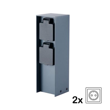 BRILAGI - Ulkopistorasiapylväs PILLAR 2Z SCHUKO 230V IP44 antrasiitti