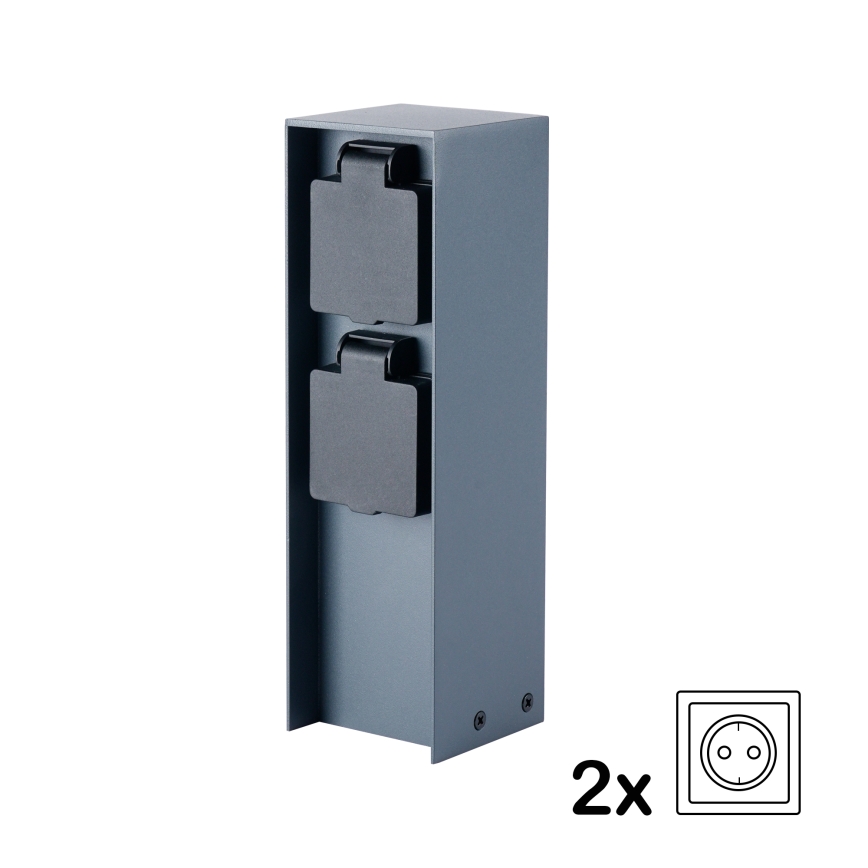 BRILAGI - Ulkopistorasiapylväs PILLAR 2Z SCHUKO 230V IP44 antrasiitti