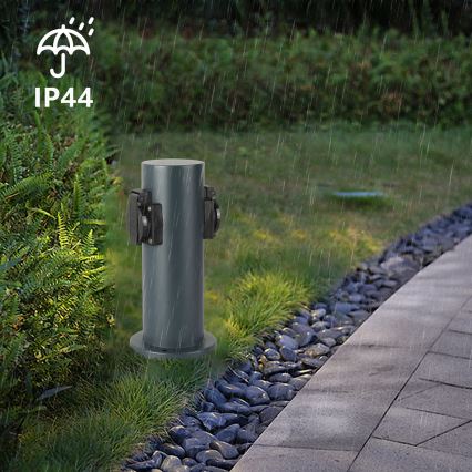 Brilagi - Ulkopistorasiapylväs PILLAR 2Z SCHUKO 230V IP44 antrasiitti