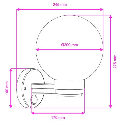 BRILAGI - Liikeanturilla varustettu ulkoseinävalaisin HARBOR 1xE27/40W/230V IP33 antrasiitti/kirkas