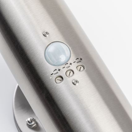 BRILAGI - ELIA ulkoseinävalaisin liiketunnistimella, 1xE27/20W/230V, IP44, mattakromi