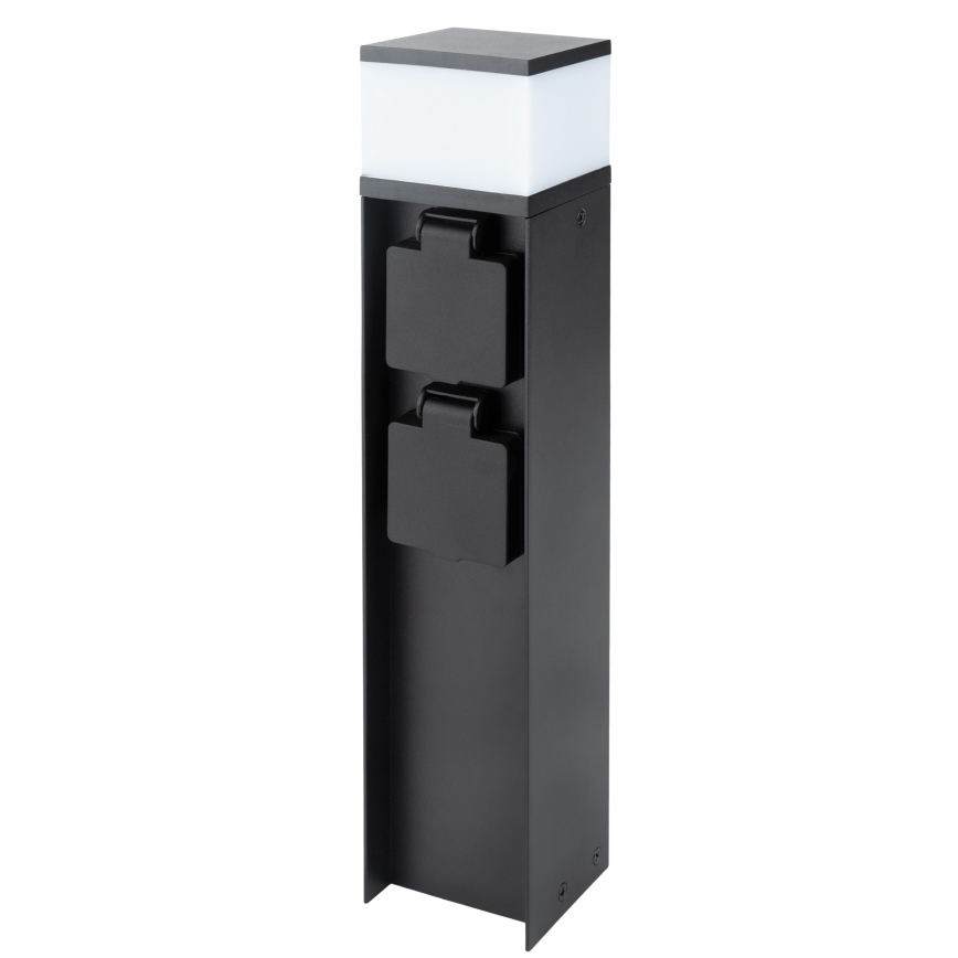 Brilagi - Ulkoseinävalaisin kahdella SCHUKO-pistorasialla, 1x G9/11W/230V, IP44, musta