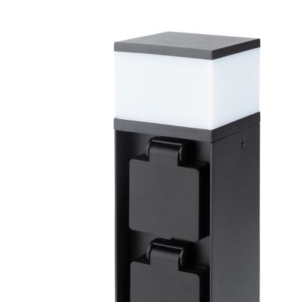 Brilagi - Ulkoseinävalaisin kahdella SCHUKO-pistorasialla, 1x G9/11W/230V, IP44, musta