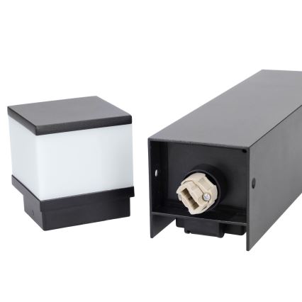 Brilagi - Ulkoseinävalaisin kahdella SCHUKO-pistorasialla, 1x G9/11W/230V, IP44, musta