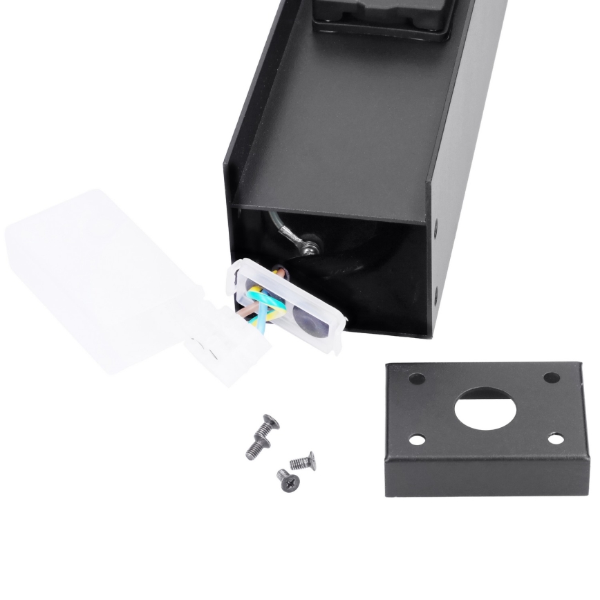 Brilagi - Ulkoseinävalaisin kahdella SCHUKO-pistorasialla, 1x G9/11W/230V, IP44, musta