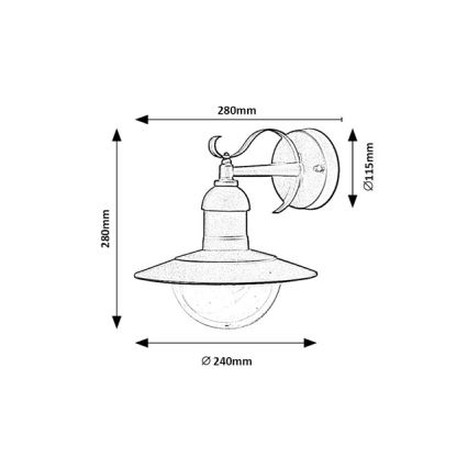 Brilagi - Ulkoseinävalaisin MOLDE 1xE27/60W/230V IP44 musta