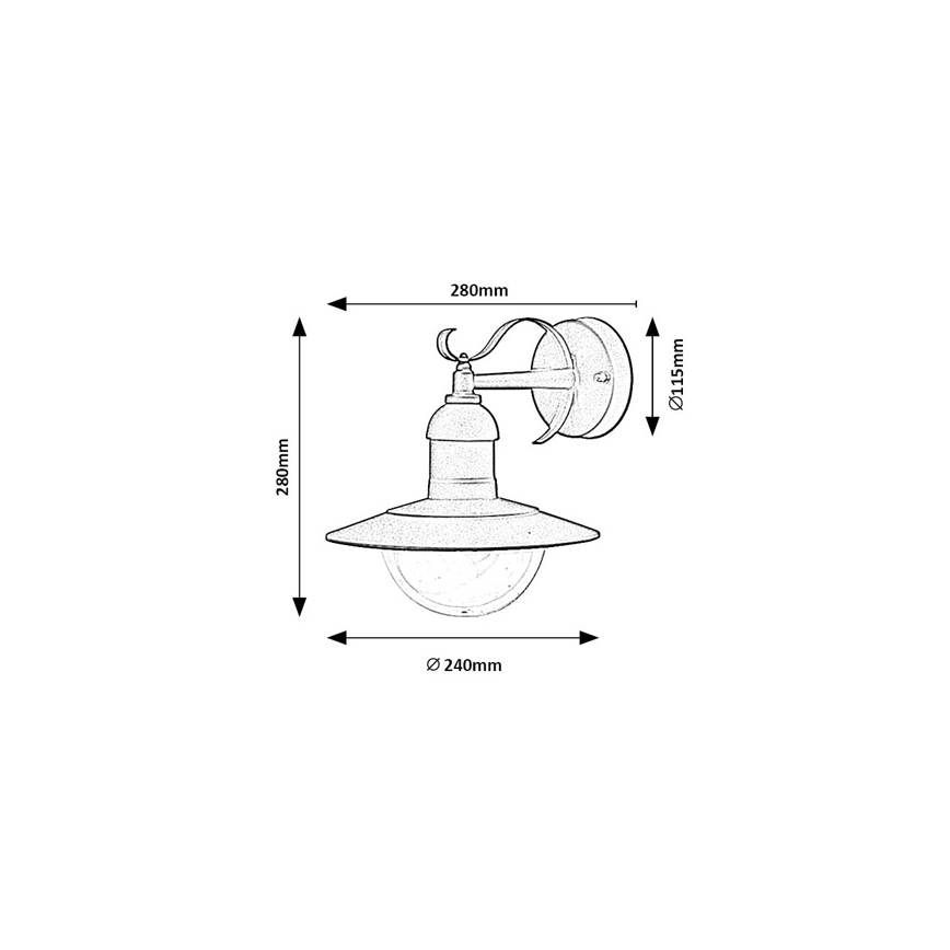 Brilagi - Ulkoseinävalaisin MOLDE 1xE27/60W/230V IP44 musta