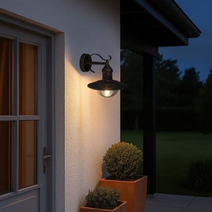 Brilagi - Ulkoseinävalaisin MOLDE 1xE27/60W/230V IP44 pronssi/patina