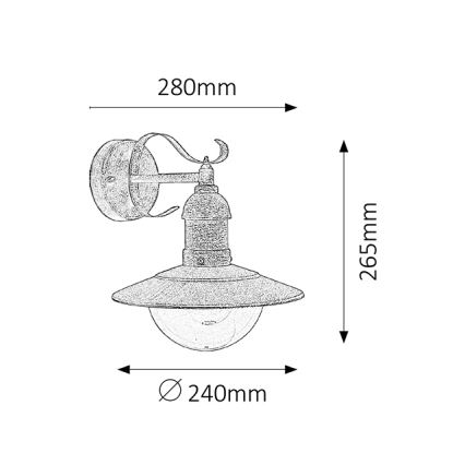 Brilagi - Ulkoseinävalaisin MOLDE 1xE27/60W/230V IP44 pronssi/patina