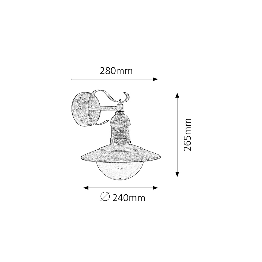 Brilagi - Ulkoseinävalaisin MOLDE 1xE27/60W/230V IP44 pronssi/patina