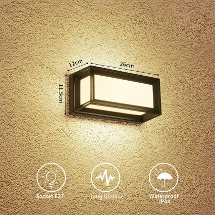 Brilagi - Ulkoseinävalaisin PARKER 1xE27/60W/230V musta IP44