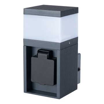 Brilagi - ulkoseinävalaisin SCHUKO-pistorasialla PILLAR 1xG9/11W/230V IP44 antrasiitti
