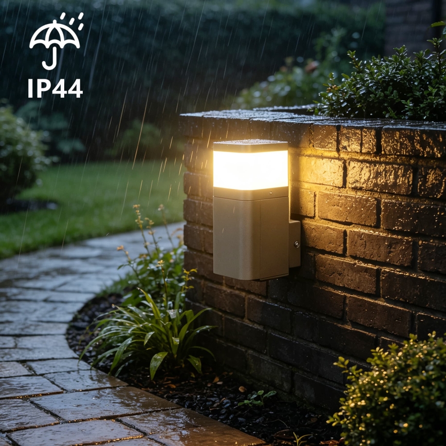 BRILAGI - Ulkoseinävalaisin SCHUKO-pistorasialla PILLAR 1xG9/11W/230V IP44 harmaa
