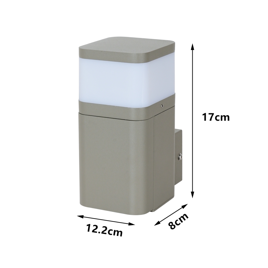 BRILAGI - Ulkoseinävalaisin SCHUKO-pistorasialla PILLAR 1xG9/11W/230V IP44 harmaa