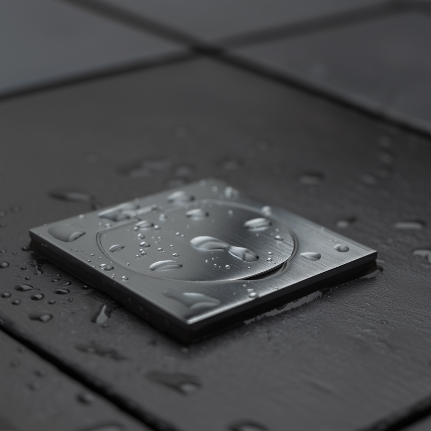 Brilagi - Ulkotila sisäänrakennettu lattia pistoke IP55 mattakromi neliö