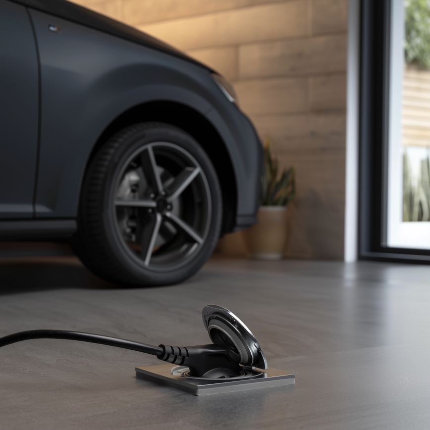 Brilagi - Ulkotila sisäänrakennettu lattia pistoke IP55 mattakromi neliö