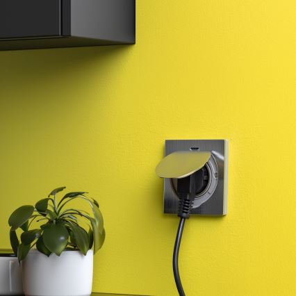 Brilagi - Ulkotila sisäänrakennettu lattia pistoke IP55 mattakromi neliö