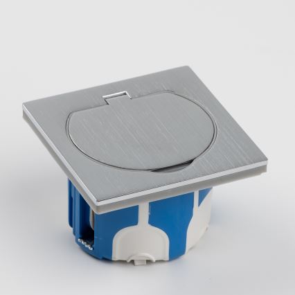 Brilagi - Ulkotila sisäänrakennettu lattia pistoke IP55 mattakromi neliö