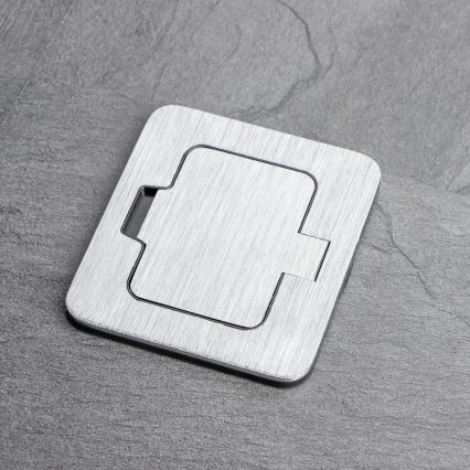 Brilagi - Ulkotila sisäänrakennettu lattia pistoke IP55 mattakromi suorakulmainen