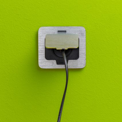 Brilagi - Ulkotila sisäänrakennettu lattia pistoke IP55 mattakromi suorakulmainen