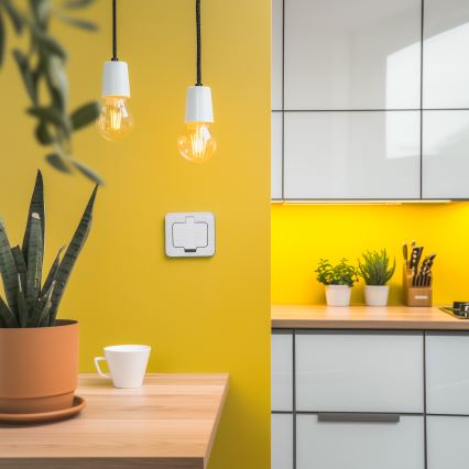 Brilagi - Ulkotila sisäänrakennettu lattia pistoke IP55 mattakromi suorakulmainen