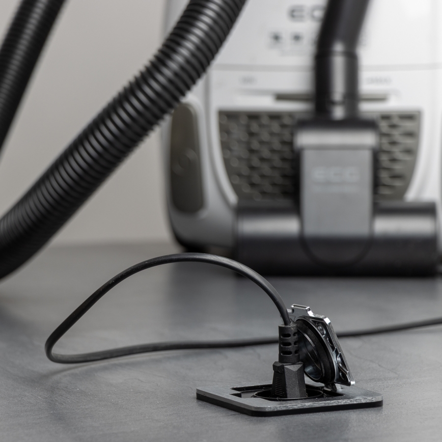 Brilagi - Ulkotila sisäänrakennettu lattia pistoke IP55 mattakromi suorakulmainen