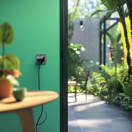 Brilagi - Ulkotila sisäänrakennettu lattia pistoke IP55 mattakromi suorakulmainen