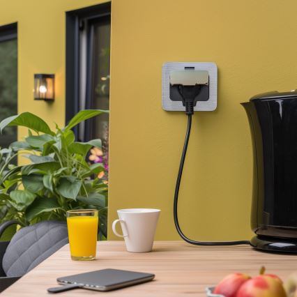 Brilagi - Ulkotila sisäänrakennettu lattia pistoke IP55 mattakromi suorakulmainen