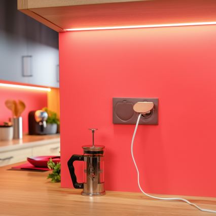 Brilagi - Ulkotila sisäänrakennettu lattia tuplapistoke IP55 hopea suorakulmainen