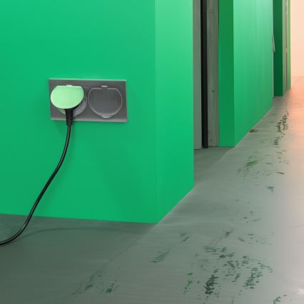 Brilagi - Ulkotila sisäänrakennettu lattia tuplapistoke IP55 hopea suorakulmainen