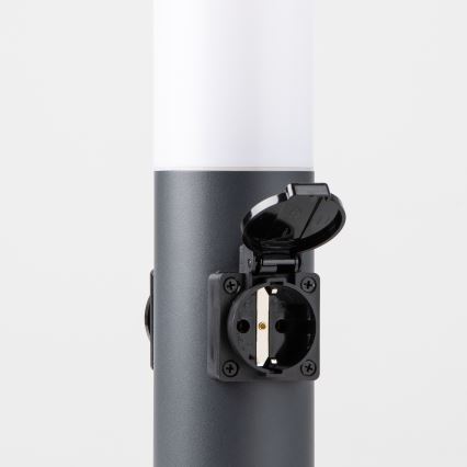 Brilagi - Ulkovalaisin kahdella SCHUKO-pistorasialla NOVA 1xE27/15W/230V 40 cm IP44 antrasiitti
