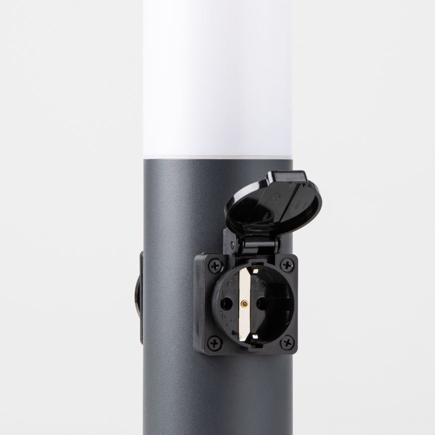 Brilagi - Ulkovalaisin kahdella SCHUKO-pistorasialla NOVA 1xE27/15W/230V 40 cm IP44 antrasiitti