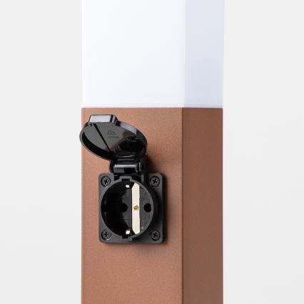 Brilagi - Ulkovalaisin kahdella SCHUKO-pistorasialla NOVA 1xE27/15W/230V 40 cm IP44 ruskea