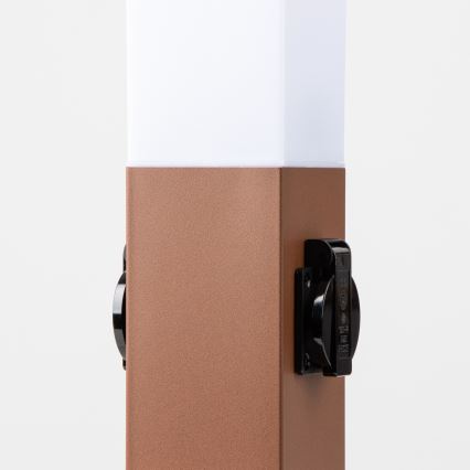 Brilagi - Ulkovalaisin kahdella SCHUKO-pistorasialla NOVA 1xE27/15W/230V 40 cm IP44 ruskea