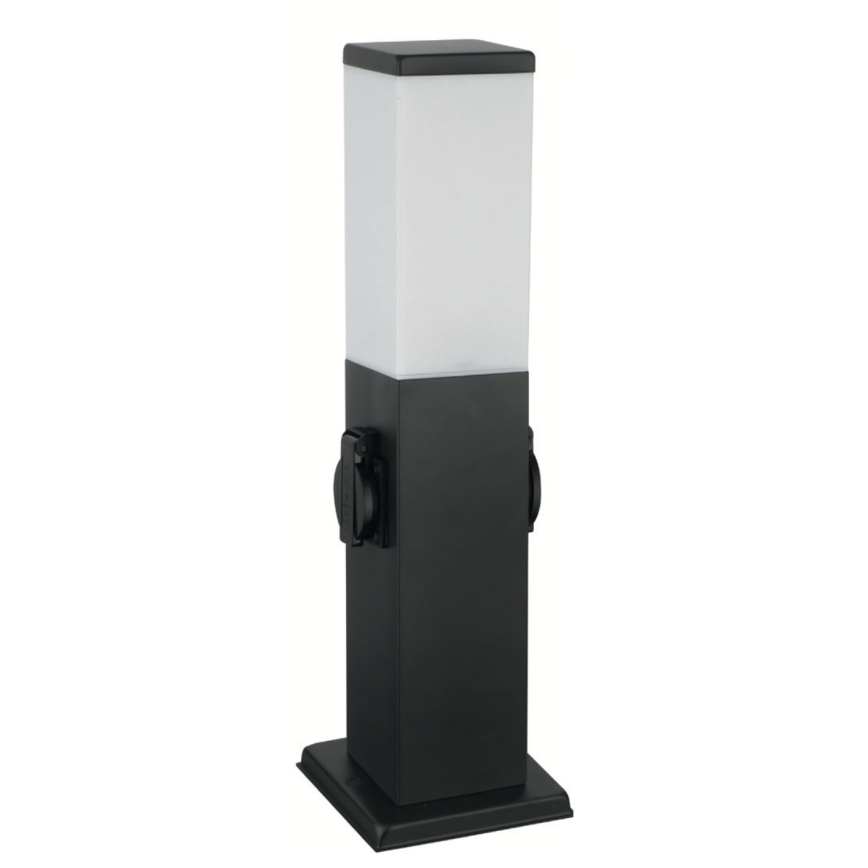 Brilagi - Ulkovalaisin NOVA, 2 SCHUKO-pistorasiaa, 1xE27/15W/230V, 40 cm, IP44, musta